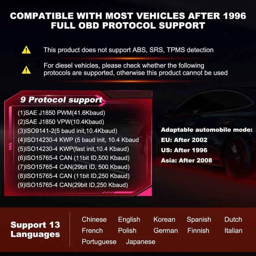 V419scanner Car Diagnostic Tool Automotive OBD2 Scanner Check Engine Code Reader