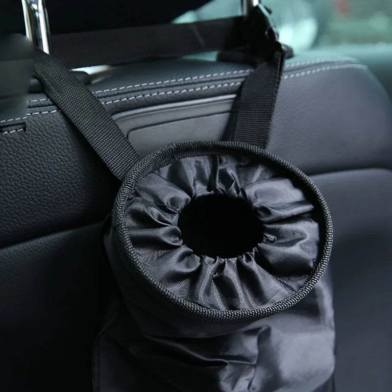 Universal Car Trash Bag Hanging Foldable Vehicle Garbage Bag for Seat Headrest Daily C close-up view