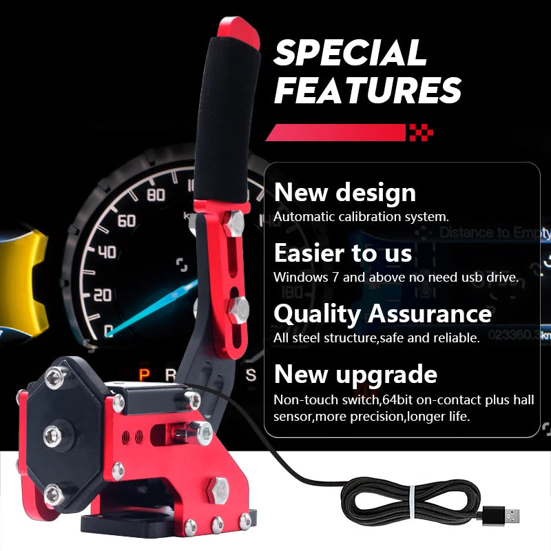 Sim Ruito USB Handbrake | Sim Racing PC Handbrake with Linear and Button Modes alternate view