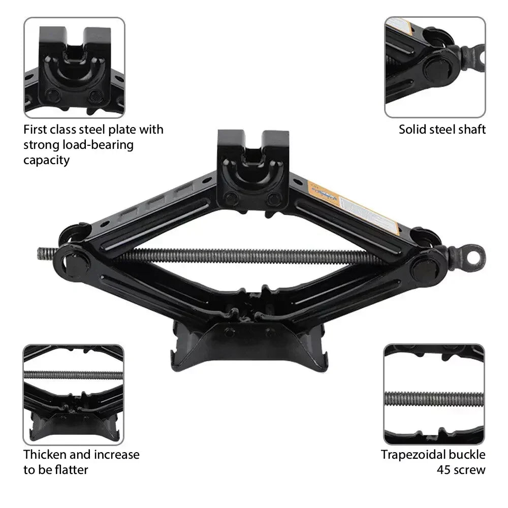 1.5T car jacks Manual Lift Jack Car Repair Tool Lifting Tool with Labor-saving Ratchet close-up view