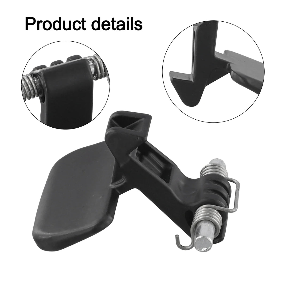 Black Armrest Box Latch Auto Armrest Box Accessory Zinc Alloy Central Console Handle Black Finish Direct Installation