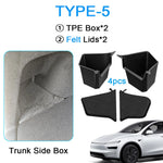 Tesla Model Y Juniper 2025 Trunk Side Storage Box – Flocked TPE Boot Organizer & Anti alternate view