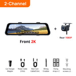 70mai S410 Rearview Dash Cam | 9.35-Inch Touch Screen Dual 2K+1080P Car DVR detail view
