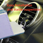 Car Air Vent Storage Organizer | Leather Dashboard Tidy Box for Glasses and Phone close-up view
