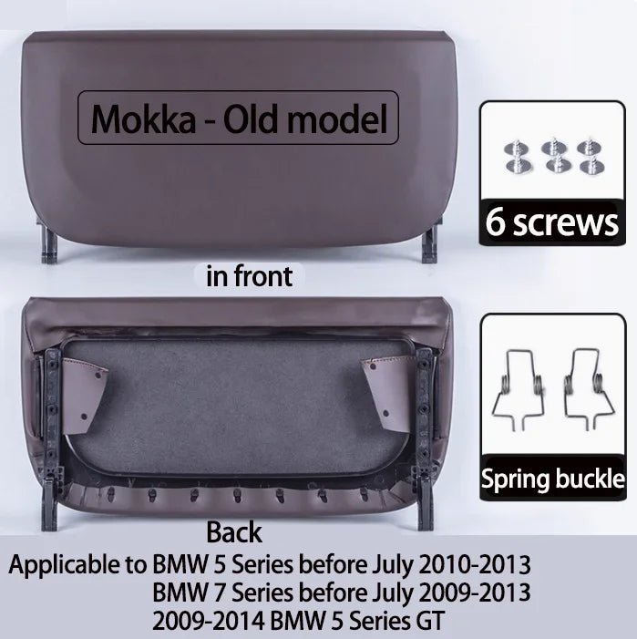 F10 F11 F01 F02 F07 Leather Car Seat Backrest Panel Storage Pocket Cover For BMW 5 7 alternate view