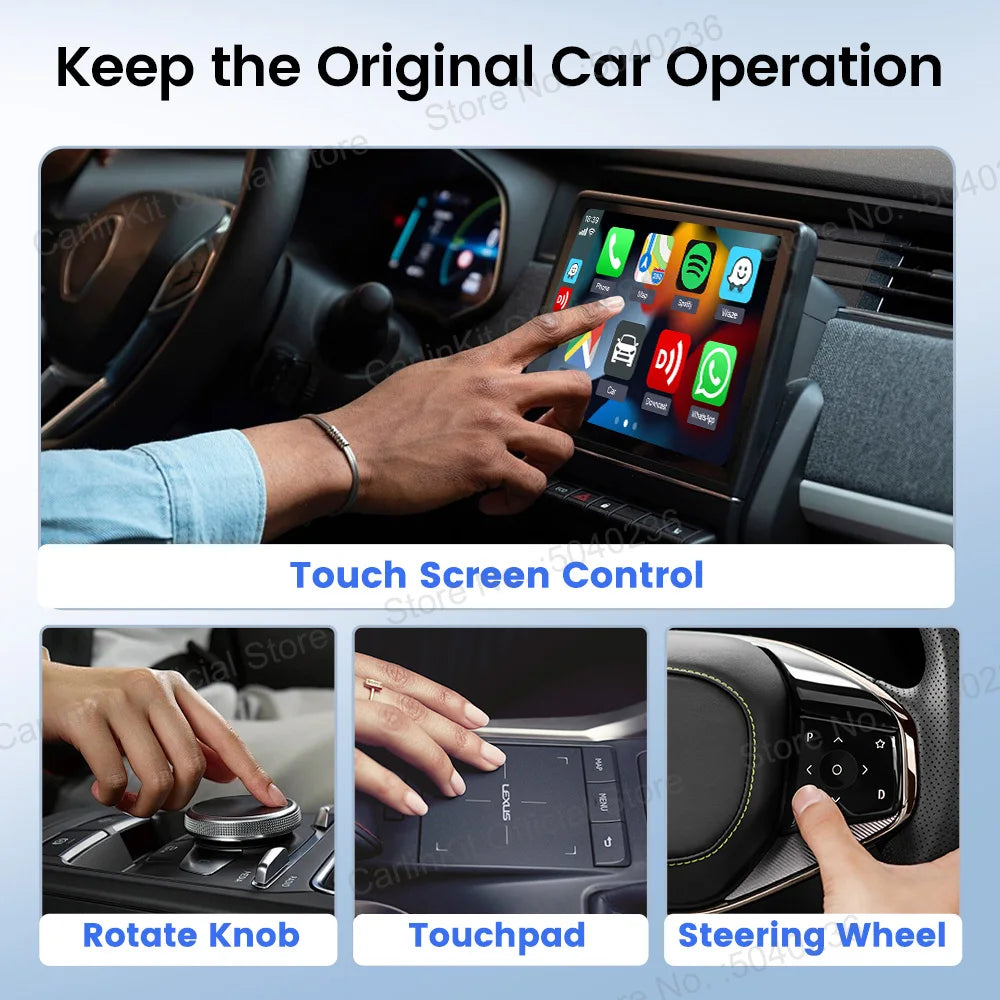 CarlinKit Baidu Carlife Wired to CarPlay Android Auto Adapter 2-In-1 Wireless Car Nav lifestyle view