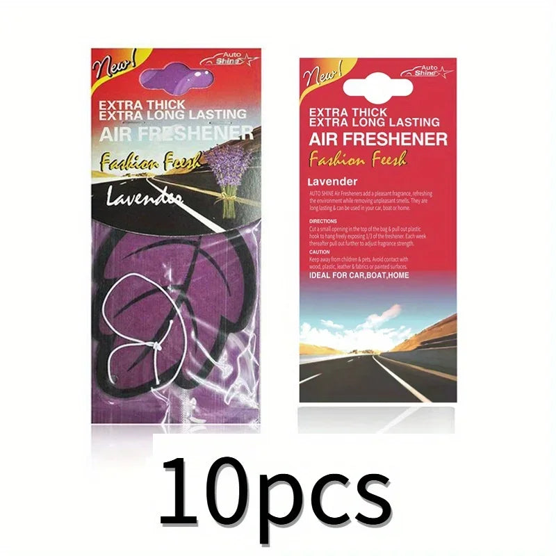 Natural Scented Tea Paper Car Air Freshener | Leaf Shape Hanging Vanilla Perfume additional angle
