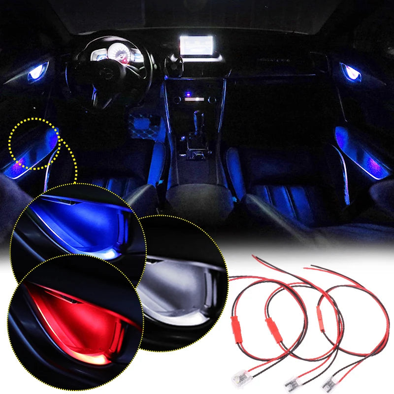 12V Car Door Bowl Light Concealed Installation Door Handle Light LED Ambient Light Red,blue,white Car Inner Light Decor Lamp