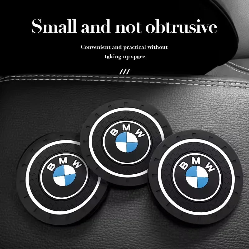 2Pcs For Bmw M Performance E46 E90 E60 F30 F10 E39 F20 pendant Silica Gel Car Coaster close-up view