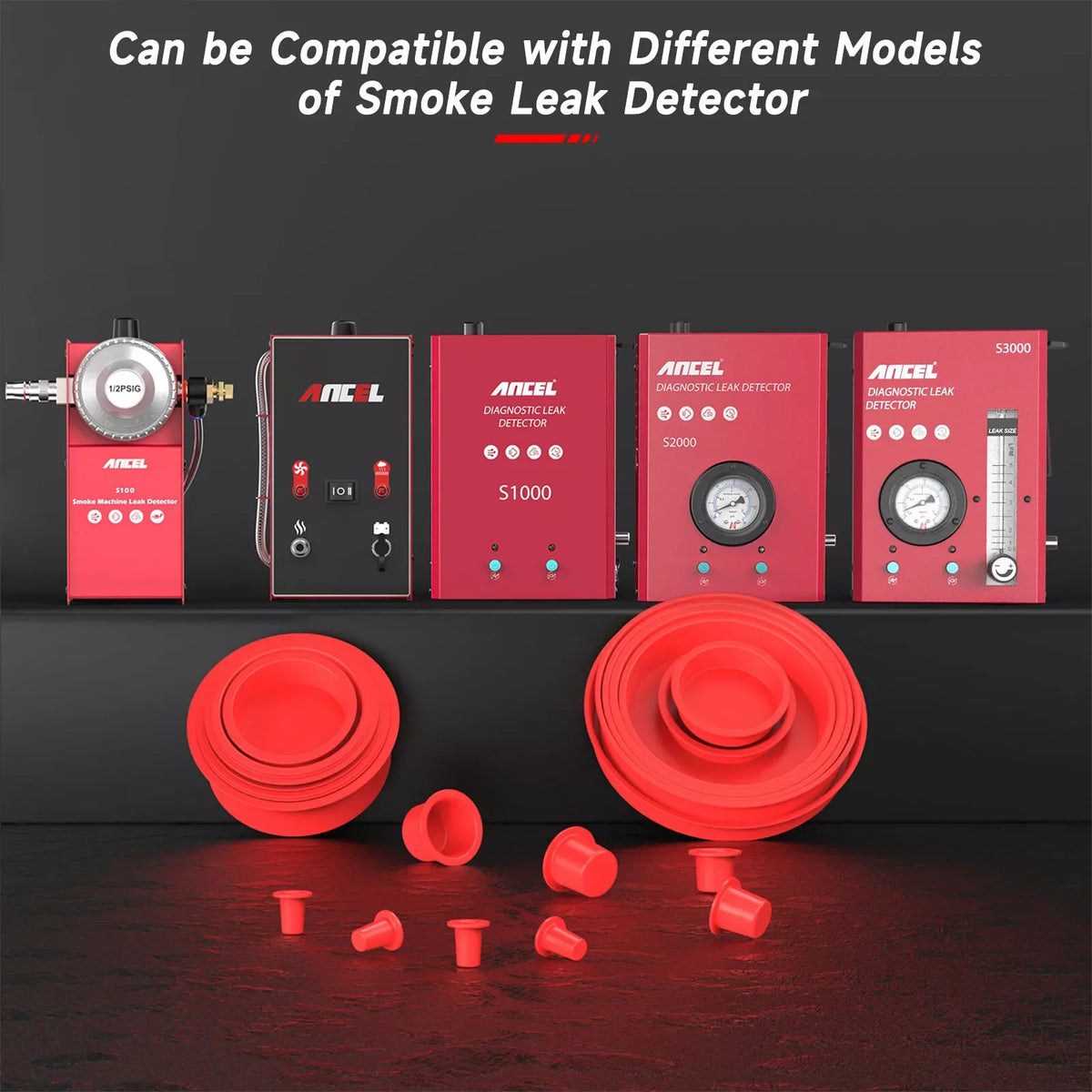 ANCEL Automotive Block Cap Plugs Kit All ANCEL Car Smoke Leak Detector for ANCEL S100 S110 PRO S200 S300 S1000 S3000 L300 L3000