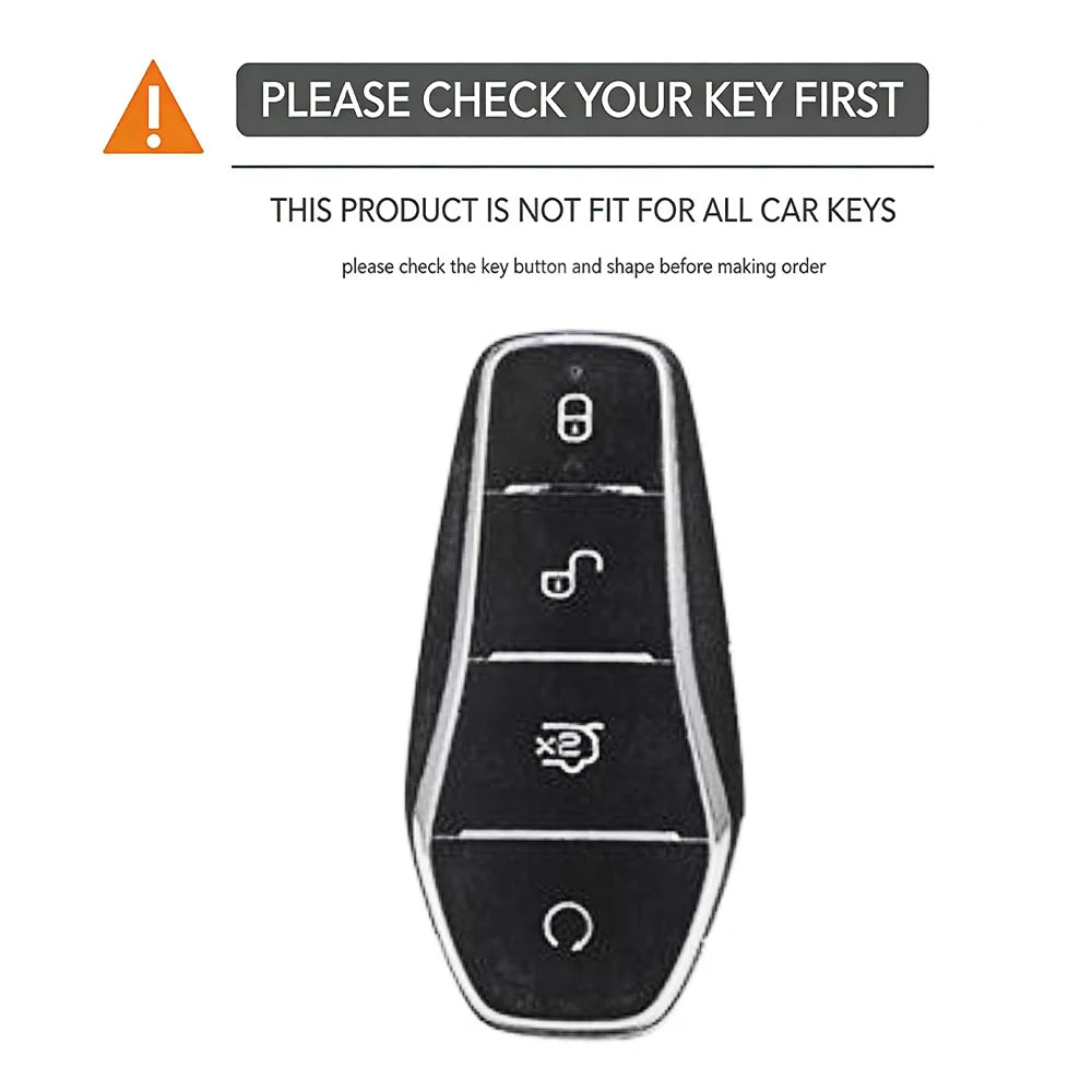 Silicone Car Key Cover Black 4 Button for BYD Atto 3 Han EV Dolphin additional angle
