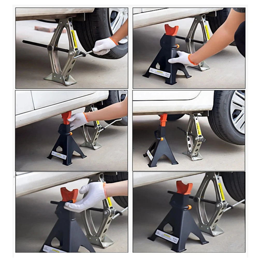 Jack Stands 6 Ton 6000 lbs Capacity Car Jack Stands Double Locking Adjustable Height f close-up view