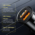 30W USB Car Charger Quick Charge 4.0 3.0 USB PD Fast Charging detail view