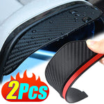 2Pcs Carbon Fiber Car Rearview Mirror Rain Shield Eyebrow Flexible Car Rearview Mirror Rain Shield P