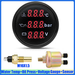 3 In 1 Digital Gauge Water Temperature Bar Oil Pressure Gauge With Alarm Voltmeter | lifestyle view