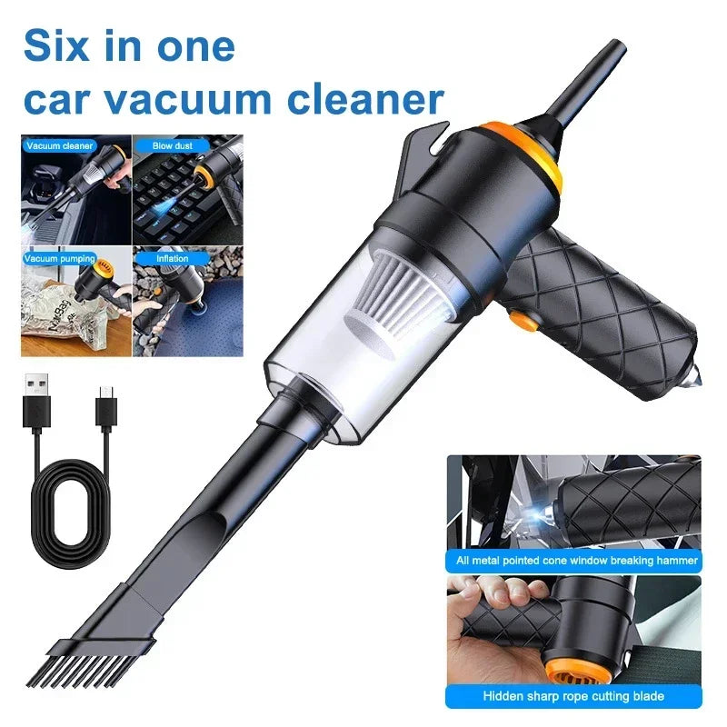 6000pa car vacuum cleaner, high-power mini charging, multifunctional blowing and suction, handheld car vacuum cleaner