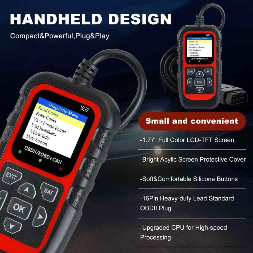 V419scanner Car Diagnostic Tool Automotive OBD2 Scanner Check Engine Code Reader