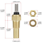 PQY 12V 1/8 NPT Oil Temp Sensor Water Temp Sensor Gauge | VR-TSU01 detail view