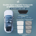Tesla Model 3 Y Sunshade | Black Roof Graphene Honeycomb Sunroof Shade for 2025-2026 alternate view