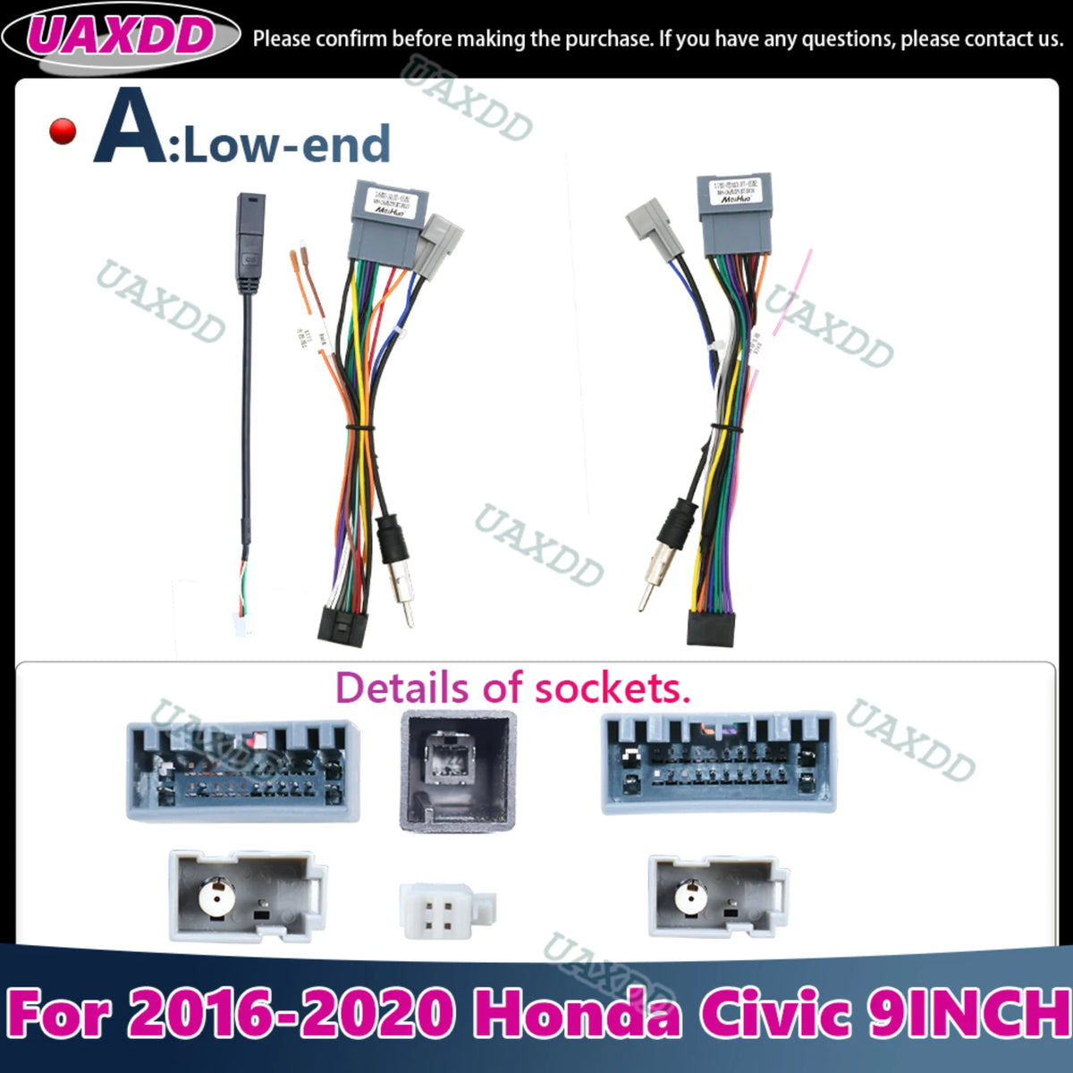 2 Din Car CD Fascia for 2016-2020 Honda Civic 9 Inch Panel Frame Plastic Accessories Aut detail view