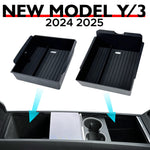 for Tesla New Model Y Juniper Launch 2026 2025 Model 3 Highland 2024 Console Armrest Storage box Organizer Flocking ABS