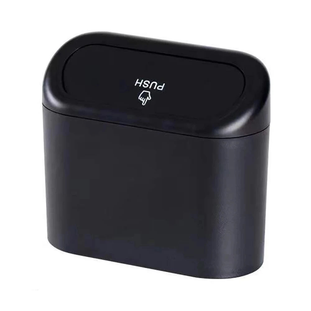 Mini Car Trash Can with Lid, Hanging Plastic Wastebasket alternate view