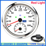 GPS Speedometer and Tachometer Combo | 2 in 1 110mm Gauge with GPS Antenna alternate view