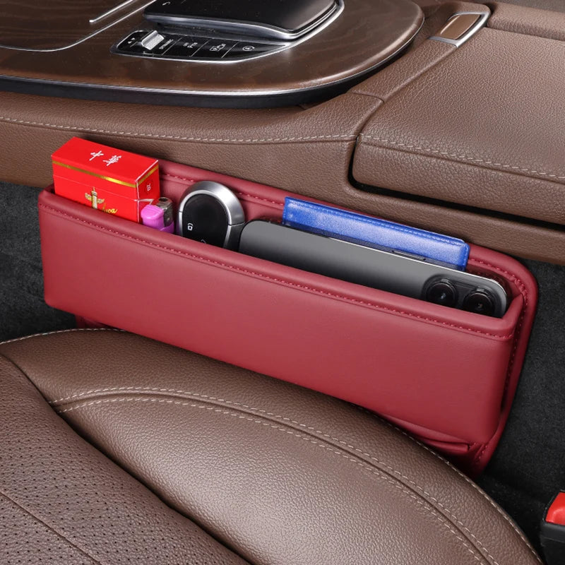 PU Leather Car Seat Gap Organizer Box – Multifunctional Driver Seat Storage with Char lifestyle view