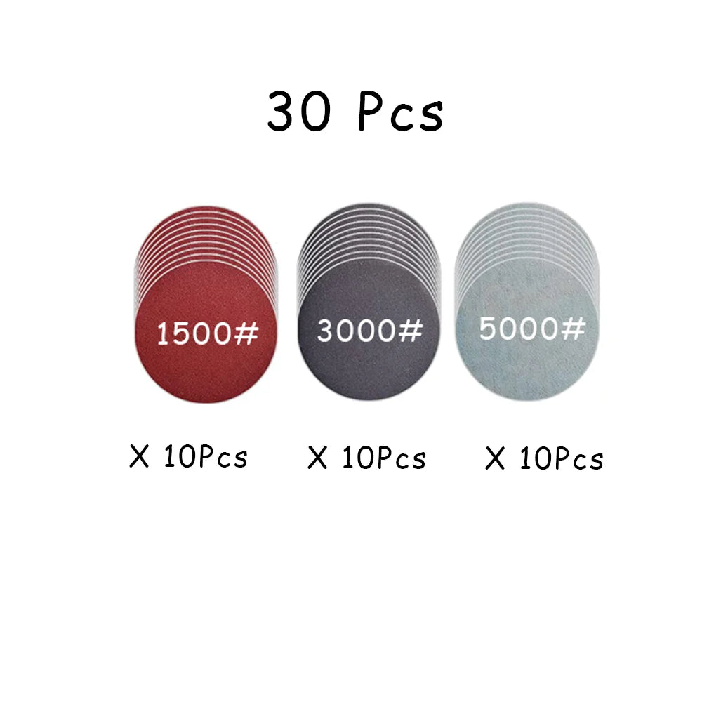 15-65 Pcs Car Headlight Repair Restoration Kit 3 Inch 75mm Sanding Plate Waxing Spong lifestyle view