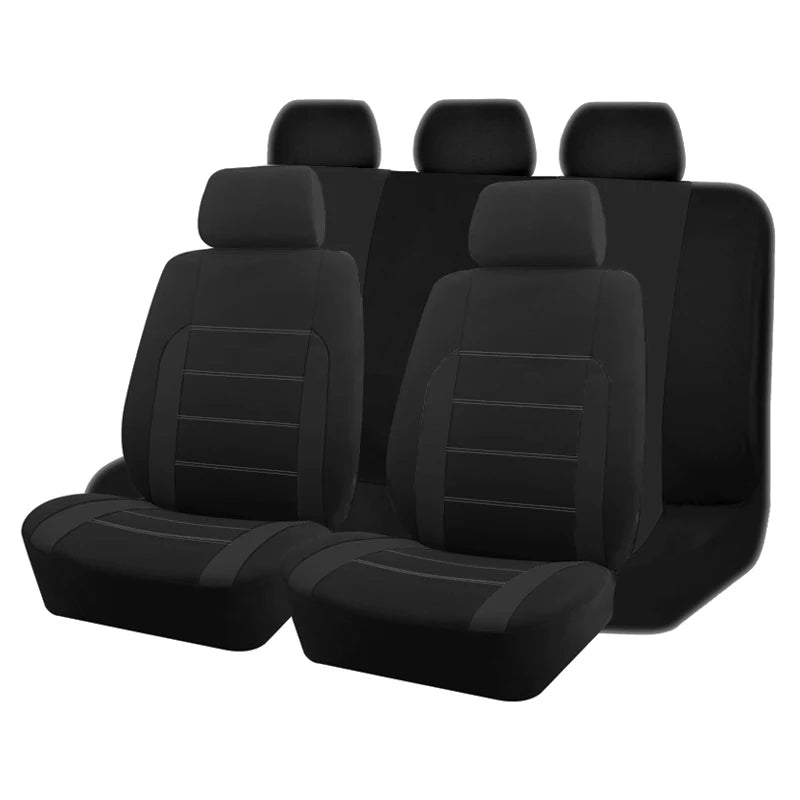AUTO PLUS Sports Universal Polyester Car Seat Cover Set Fit Most Car Plain Fabric Bicolo detail view