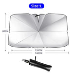 Upgraded Car Windshield Sun Shade Umbrella Foldable Car Sunshade Front Window Cover fo close-up view