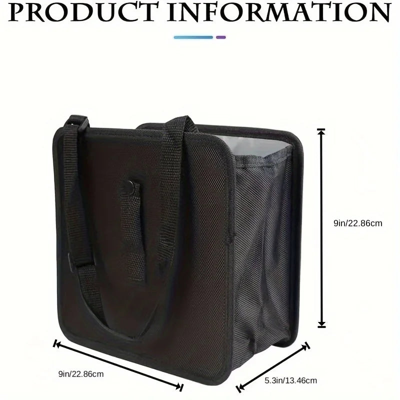Black Car Trash Can Hanging Storage Bag close-up view