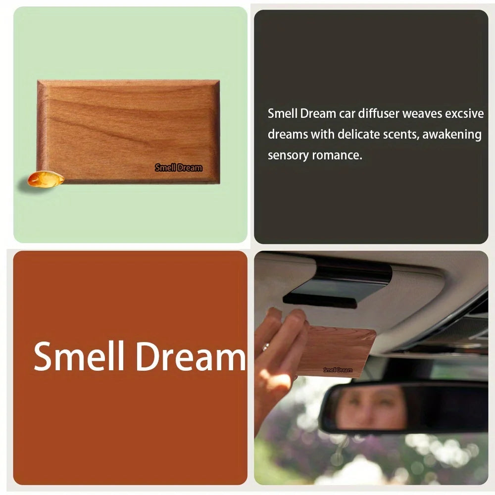 Wooden Car Air Freshener | 6 Scents Auto Scent Diffuser - Long-Lasting Amber Odor Remove detail view