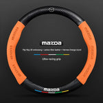 Carbon Fiber Suede Car Steering Wheel Cover | Compatible with Mazda 3 5 6 CX5 CX8 M additional angle