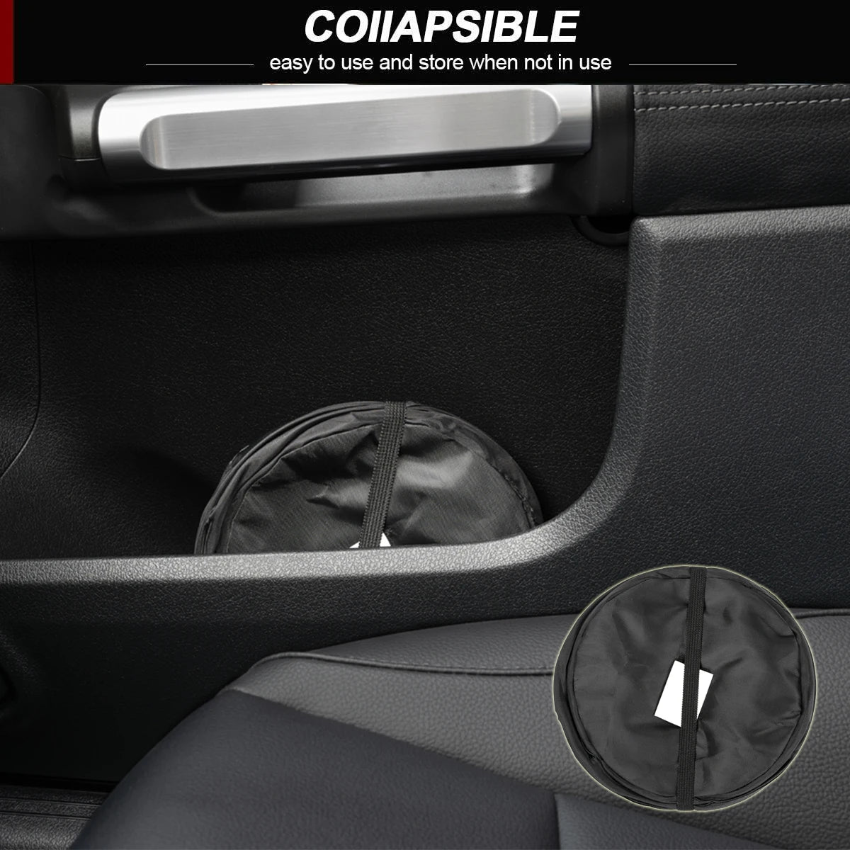New Arrival Collapsible Car Trash Can Pack Leak Proof Waste Bin with Garbage Bag Little detail view
