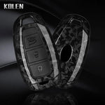 ABS Carbon Fiber Style Car Key Case Cover For Hyundai i30 ix25 Elantra KONA Solaris Azera Grandeur TM Accent Santa Fe Keychain