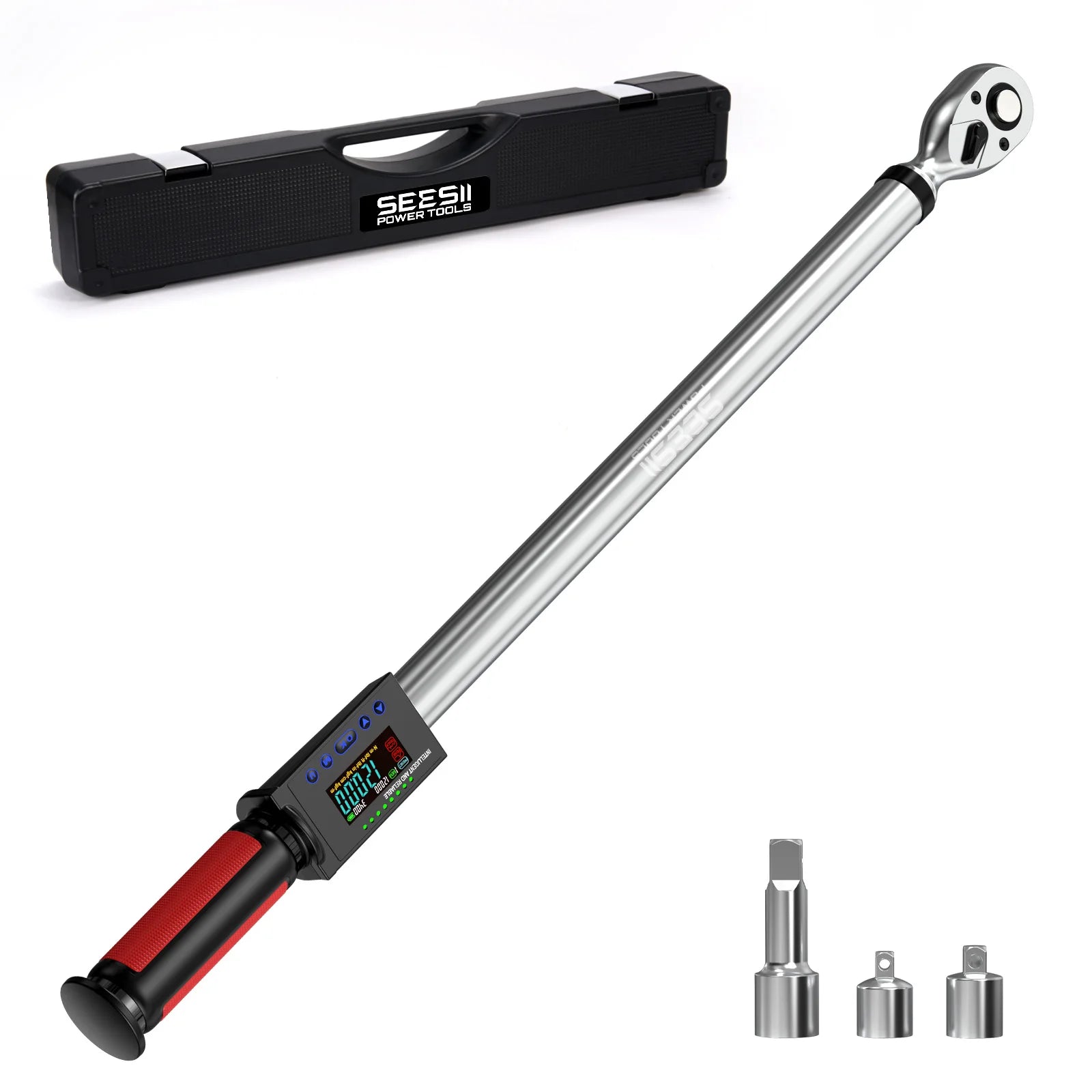 Seesii Digital Torque Wrench 340N.m Digital Electric Wrench 1/2" Drive 12.5-250.8ft-lbs/17-340N.m Bu