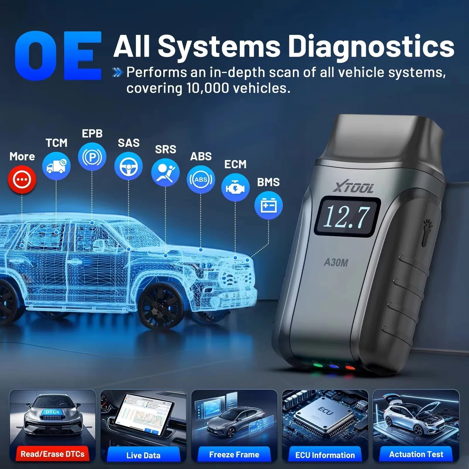 2026 XTOOL Anyscan+ A30M V2.0 Hot Version AI-Assisted OBD2 BT Diagnostic Tools CANFD All detail view