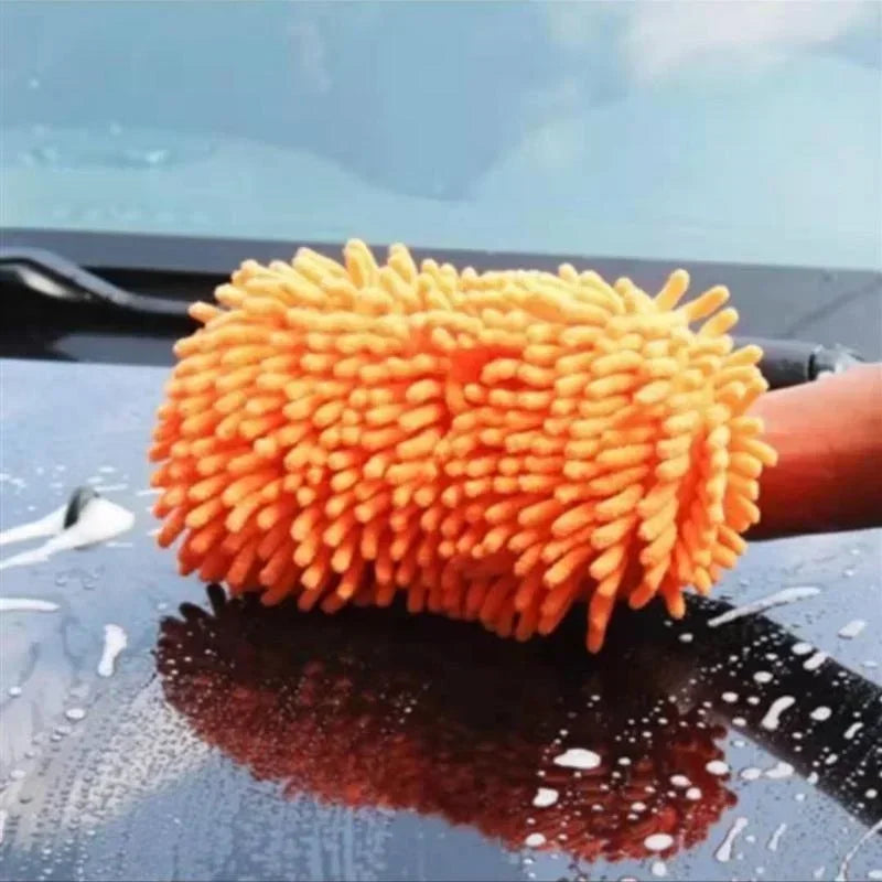 1Pc Car Wash Microfiber Chenille Car Wash Sponge Care Washing Brush Pad Washing Towel close-up view