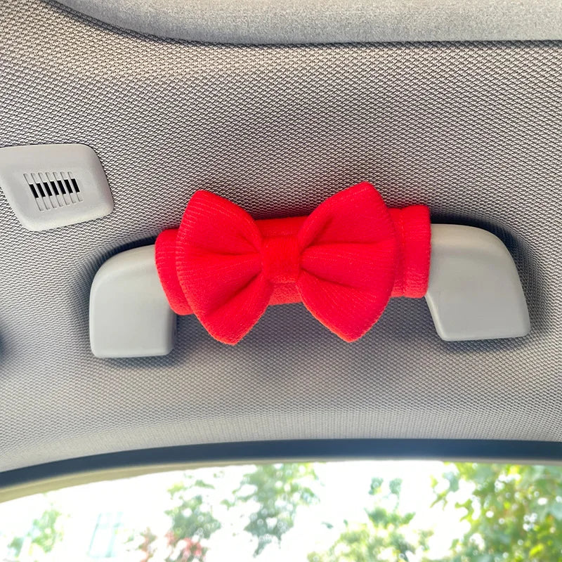 Car Roof Handle Protective Cover Cute Car Decoration Butterfly Bow Roof Armrest Cover
