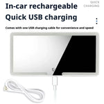 Portable Rechargeable LED Car Sun Visor Makeup Mirror 3 Light Settings Vanity Cosmetic Mirror Universal Car Interior Decoration
