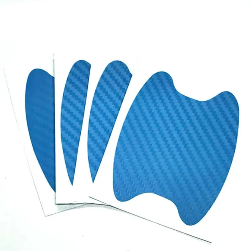 4 Pieces of Car Door Handle Protective Film, Carbon Fiber Stickers, Scratch Resistant close-up view