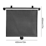 Black Mesh Stripe Design Retractable Car Sunshade | Easy to Use Vehicle Sunshade with Co detail view