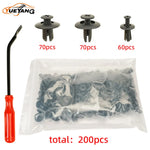 YUEYANG 200pcs car hybrid fasteners door trim bumper rivet holder engine hood mudguard clip tool
