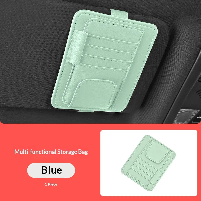 Car Sun Visor Organizer Storage Bag | Sunglasses Card Ticket Clip