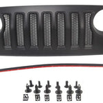 ABS Front Grille for Jeep Wrangler 2007-2017 | Black Grill Guard Cover detail view