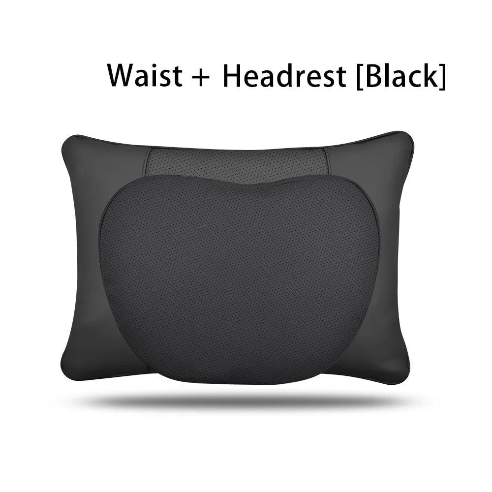 Tesla Model 3/Y Juniper Neck Pillow | Nappa Leather Memory Foam Headrest lifestyle view