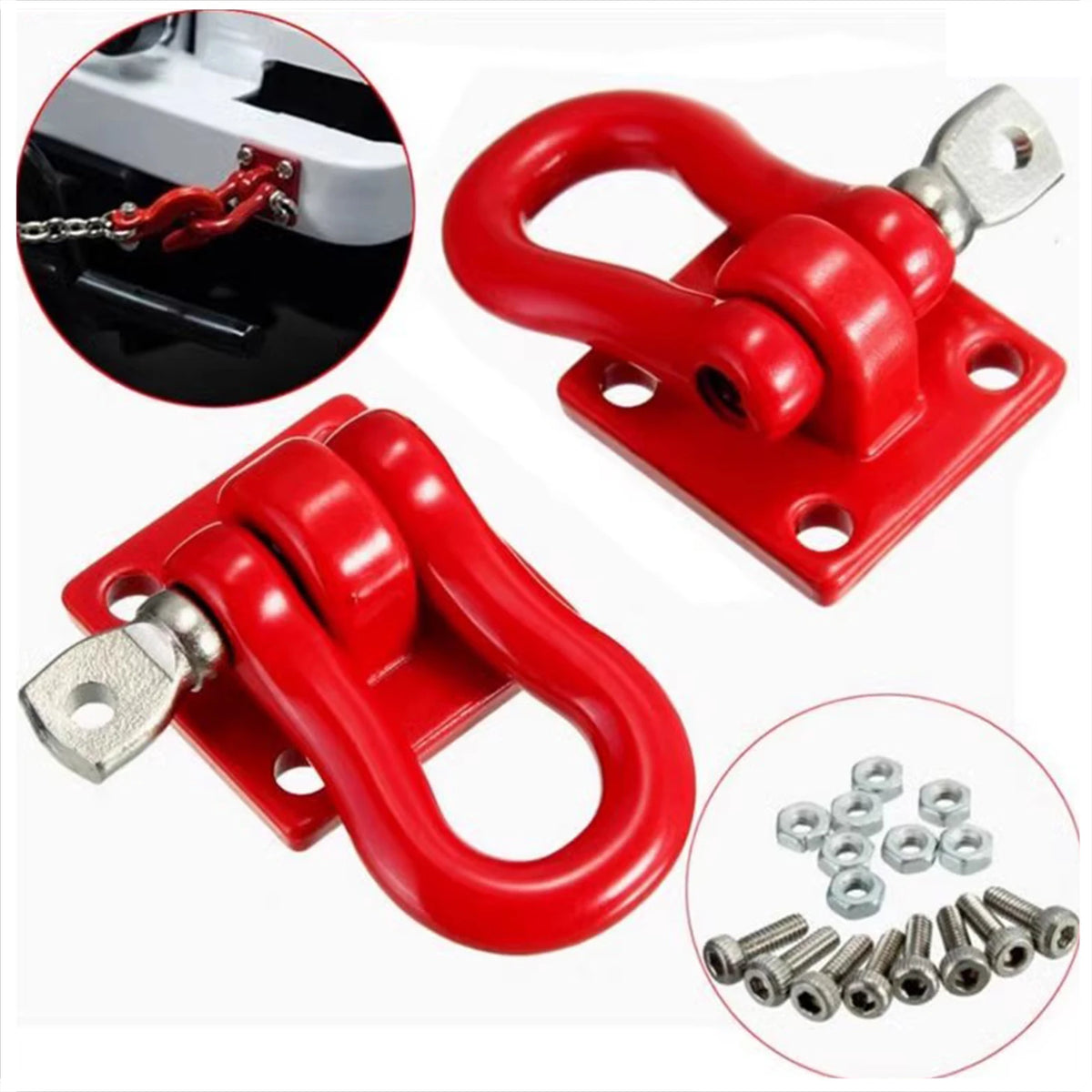 RS RC Trailer Tow Hook Metal for 1:10 RC Crawler AXI03007 VS4-10 close-up view