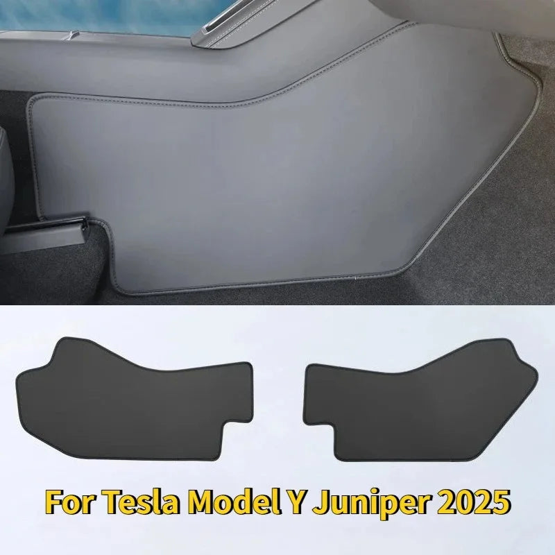 For Tesla Model 3/Y/YL Juniper Center Control Side Anti-kick Pad Leather Anti-dirty Protective Cover Defense Foot Mat Accessory
