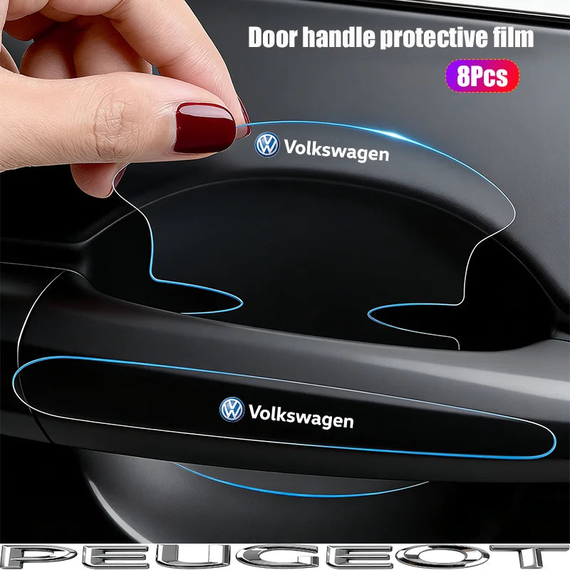 Car Door Handle Bowl Scratch Protective Sticker | TPU Film for VW GTI Polo Golf Passat Tiguan Arteon